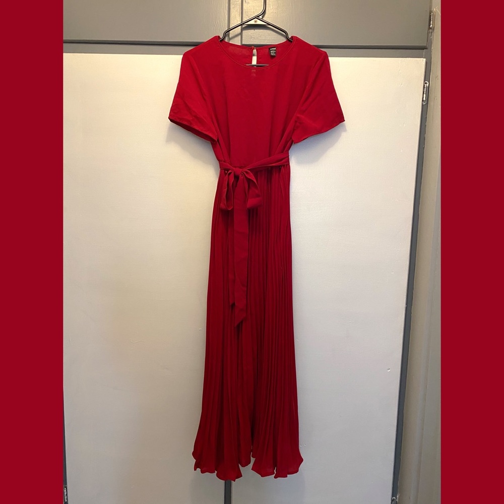 SHEIN Maternity Self Belted Pleated Dress - size Medium